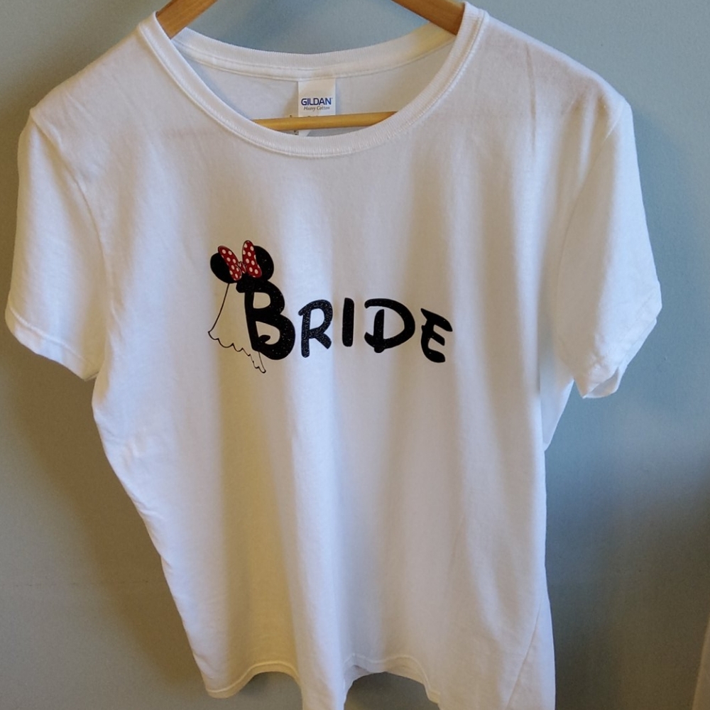 New Disney white Bride t shirt size large - Picture 4 of 6